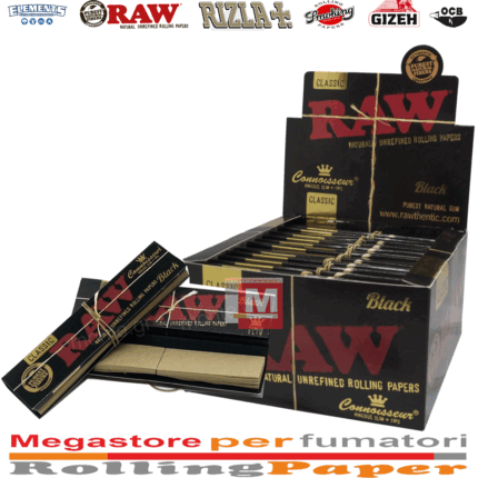 Cartine RAW black connoisseur king size slim con filtri 24 libretti