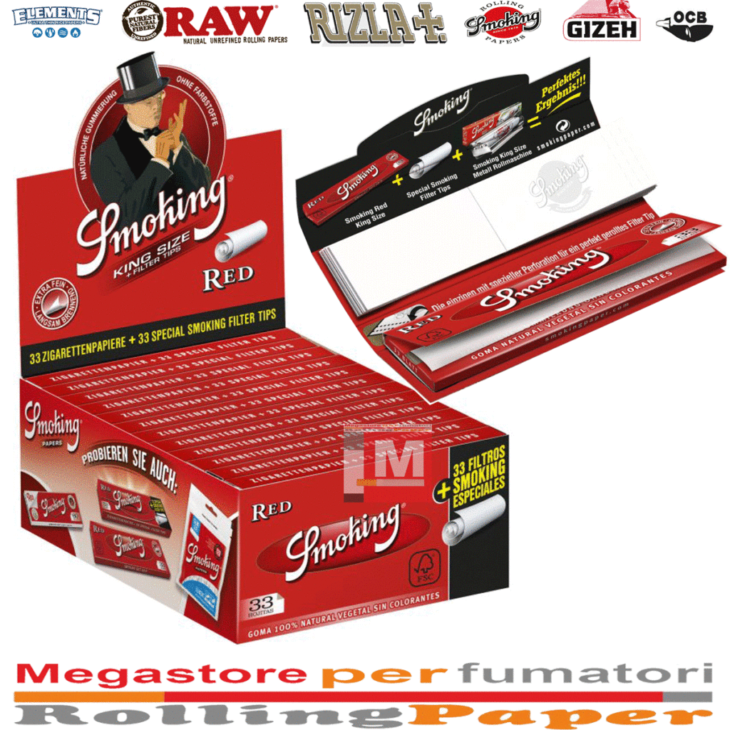 Cartine Smoking Rosso KS Slim + Filtri in Carta