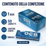 Cartine OCB X-Pert Blu Corte – Singole Blue Ultra Sottili 50 Libretti