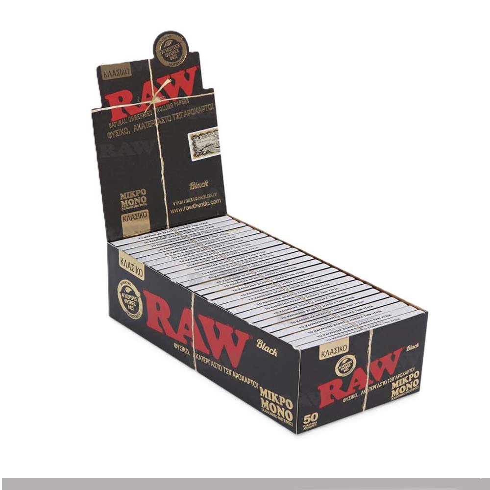RAW Black corte regular ultra sottili 50 libretti cartine naturali