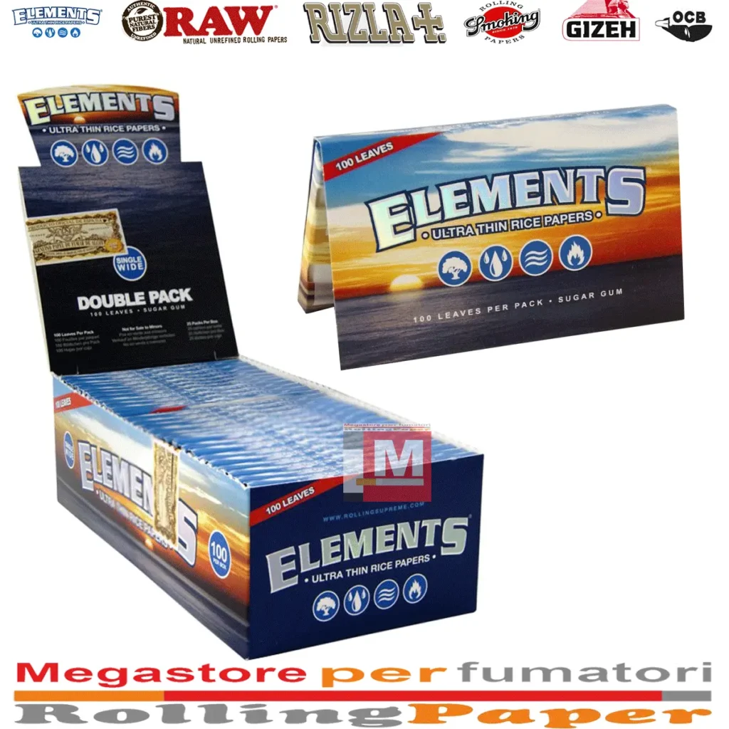 Cartine ELEMENTS Blue Doppie Blu Single Wide Corte Double