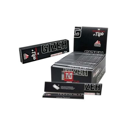 Cartine Gizeh Nere Lunghe King Size Slim con Filtri in Carta 26 Libretti Originali