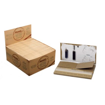 cartine atomic natural king size slim con filtri atomic maxi pack non sbiancato 20 libretti cartine e filtri atomic naturali