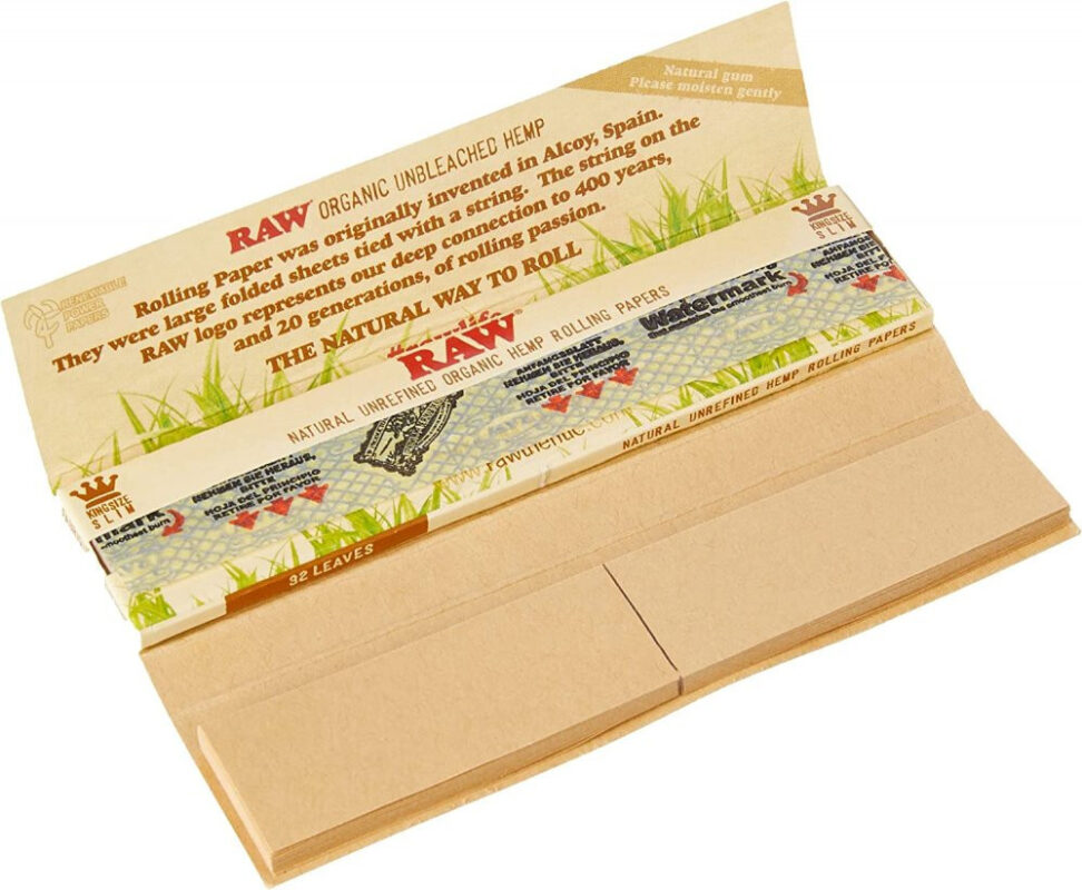 Cartine RAW Organic Hemp King Size Lunghe con filtri in carta biologica – confezione da 24 libretti originali