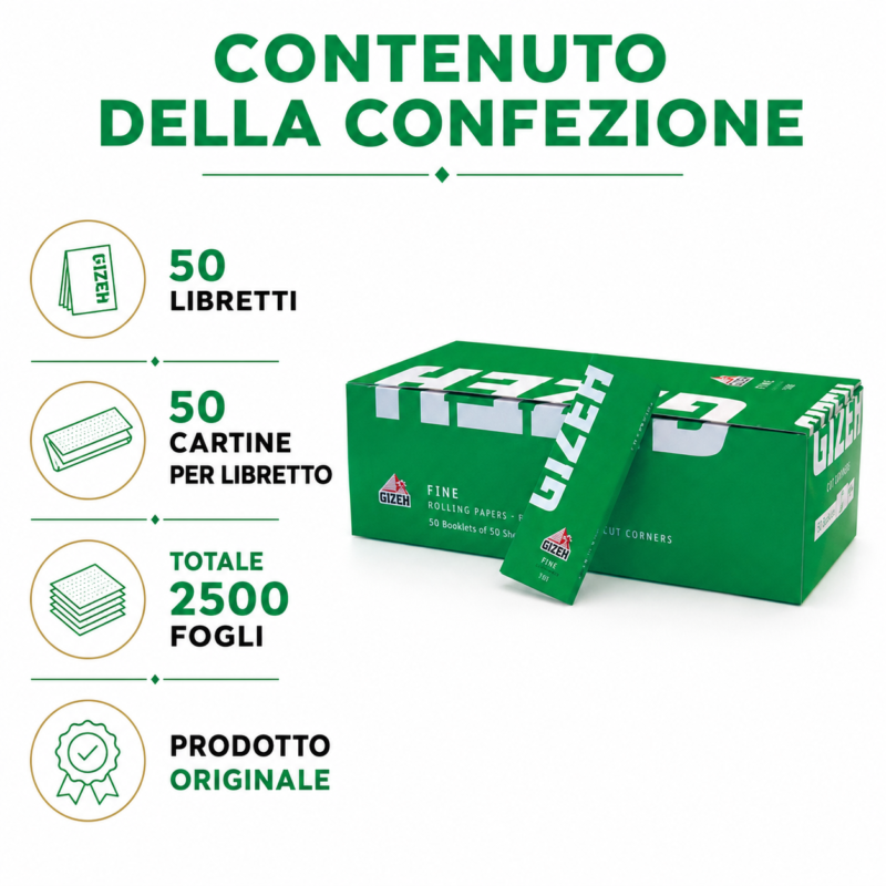 Cartine GIZEH Corte Fine Green 1