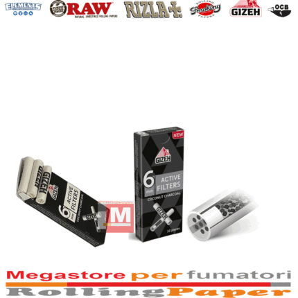 Filtri Gizeh extra slim 6mm aromatizzati carboni attivi 10 scatoline