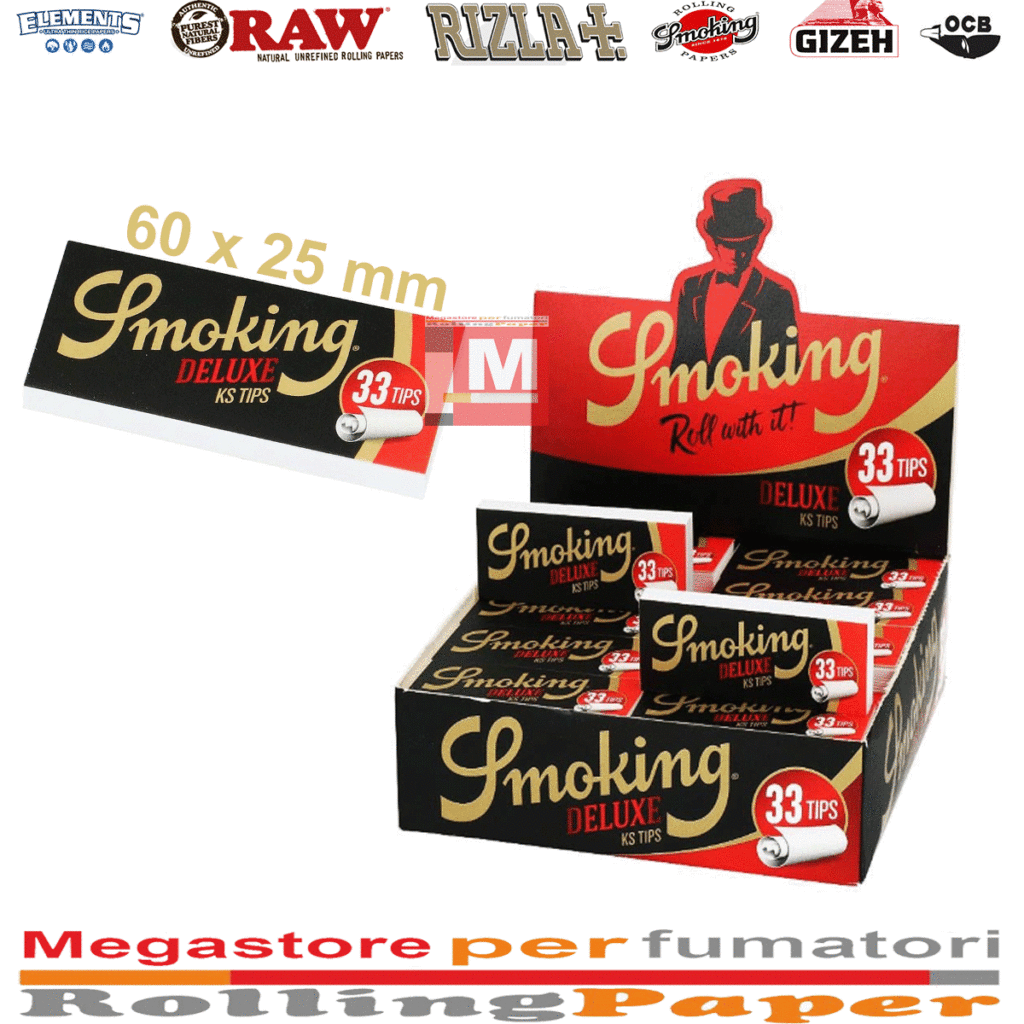 Filtri Smoking Deluxe Tips Lunghe – 50 Blocchetti King Size