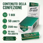 Cartine Rizla Green – Verde Corte Regular Classiche 50 Libretti