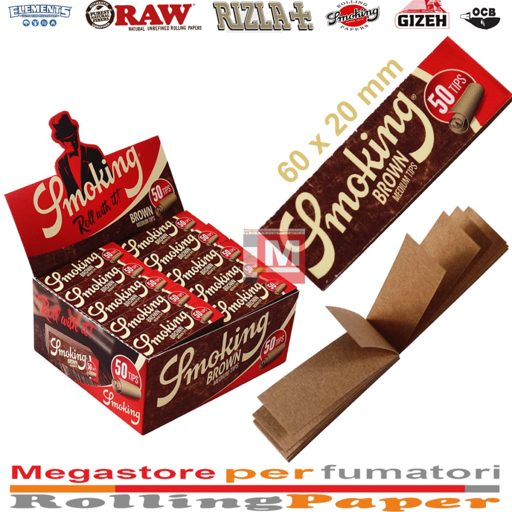 Filtri Smoking Brown Slim Tips – 50 Blocchetti Marroni