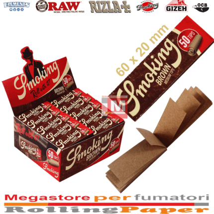 Filtri Smoking Brown Slim Tips – 50 Blocchetti Marroni