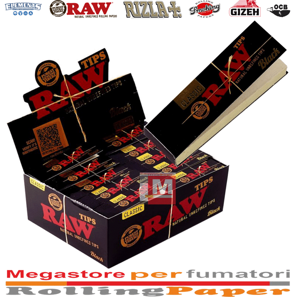 Filtri In Carta Raw Filtri Nero Slim Black Filtri Tips Da 50 Blocchetti