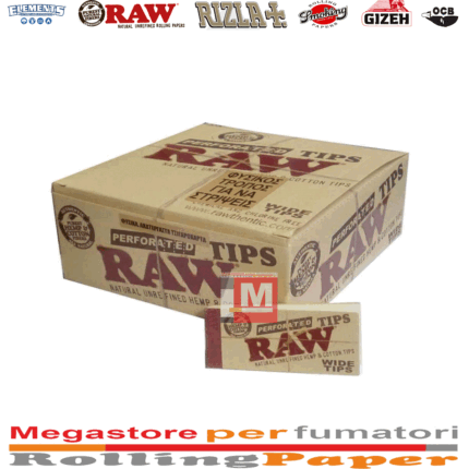 Filtri Di Carta RAW Orignal Filter Tips Slim No Perforated 50 Blocchetti