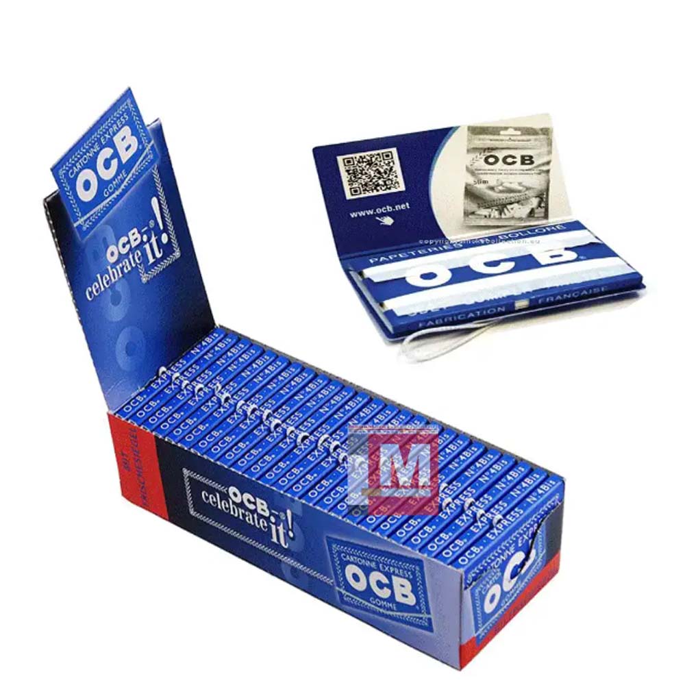 Cartine OCB Blu No.4 Corte Doppie confezione da 25 libretti formato regular