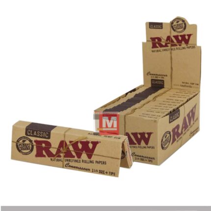 RAW Classic Connoisseur 1 1/4 con filtri naturali 24 libretti cartine