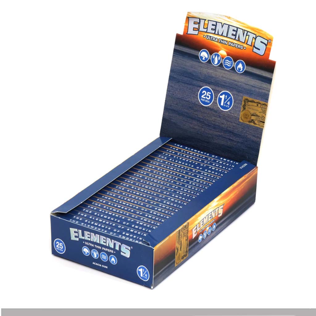 Cartine Elements Medium 1¼ Blue Corte Ultra Sottili – 25 Libretti