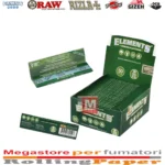 Cartine Elements Green Lunghe Verde King Size Slim Vegetale Da 50 Libretti