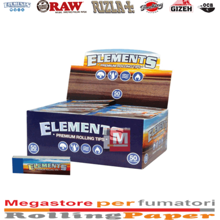 Filtri carta Elements tips slim senza perforazione 50 blocchetti