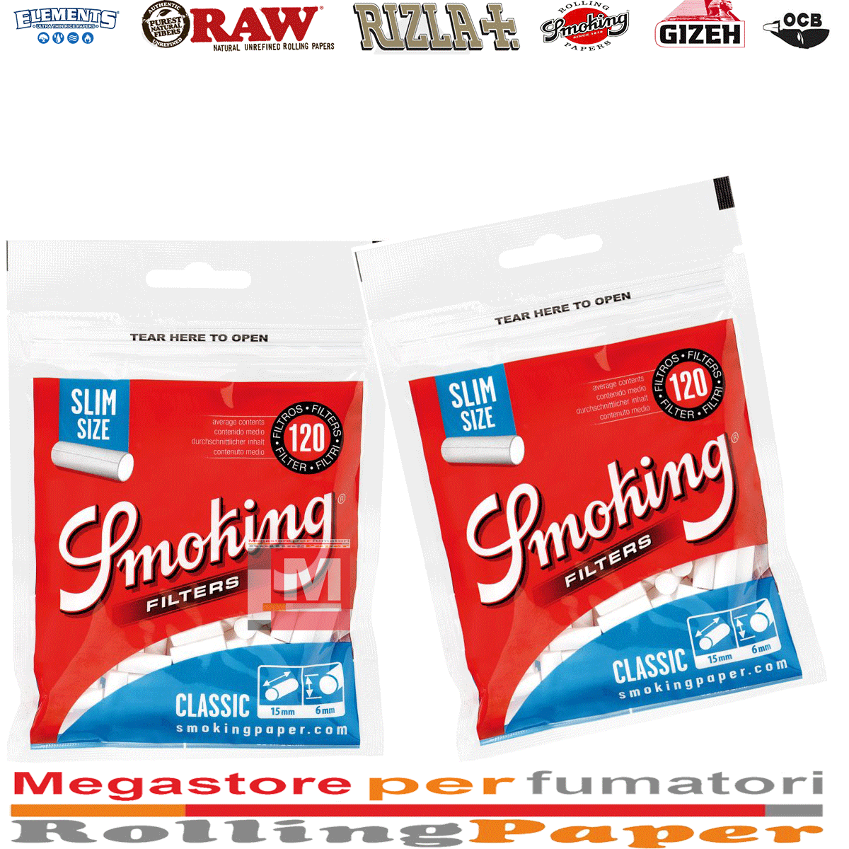Filtri Smoking Classic Slim 6mm – 20 x 120 Filtrini Filtri Smoking Classic Slim 6mm – 20 x 120 Filtrini