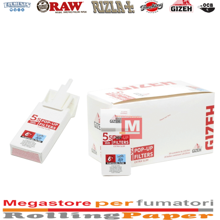 Filtri Gizeh extra slim 5.5mm pop up 20 astucci 126 filtrini