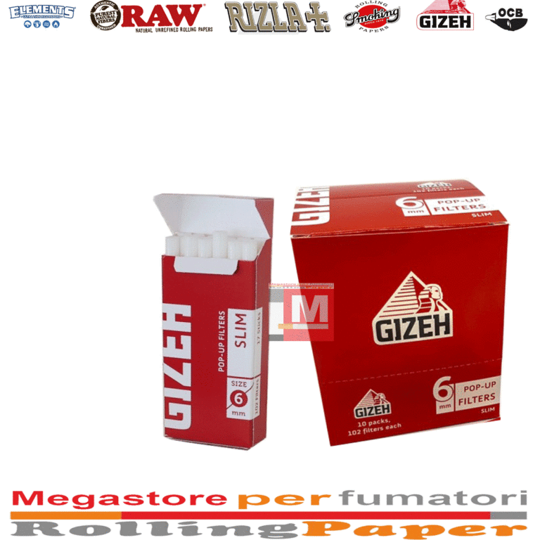 Filtri Gizeh red slim 6mm pop-up 10 astucci 102 filtri