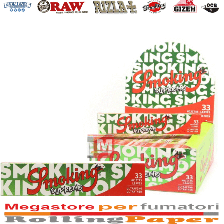Cartine Smoking Supreme King Size Ultra Sottili – 50 Libretti Lunghe