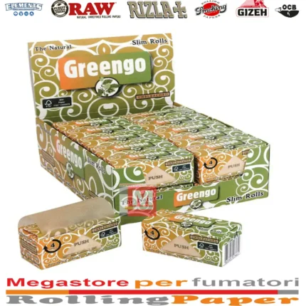 Cartine Greengo Rolls Slim Senza Cloro Non Sbiancato 4m 1 scatola (24 rotoli)