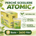 Filtri Atomic Organic Slim 6mm Bio Naturali – 18 Buste x 200 Filtrini (Totale 3600 Filtri Originali)