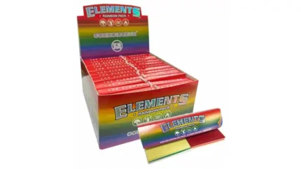 CARTINE ELEMENTS RAINBOW CONNOISSEUR ARCOBALENO LUNGHE KING SIZE SLIM + FILTRI COLORATI DA 24 LIBRETTI