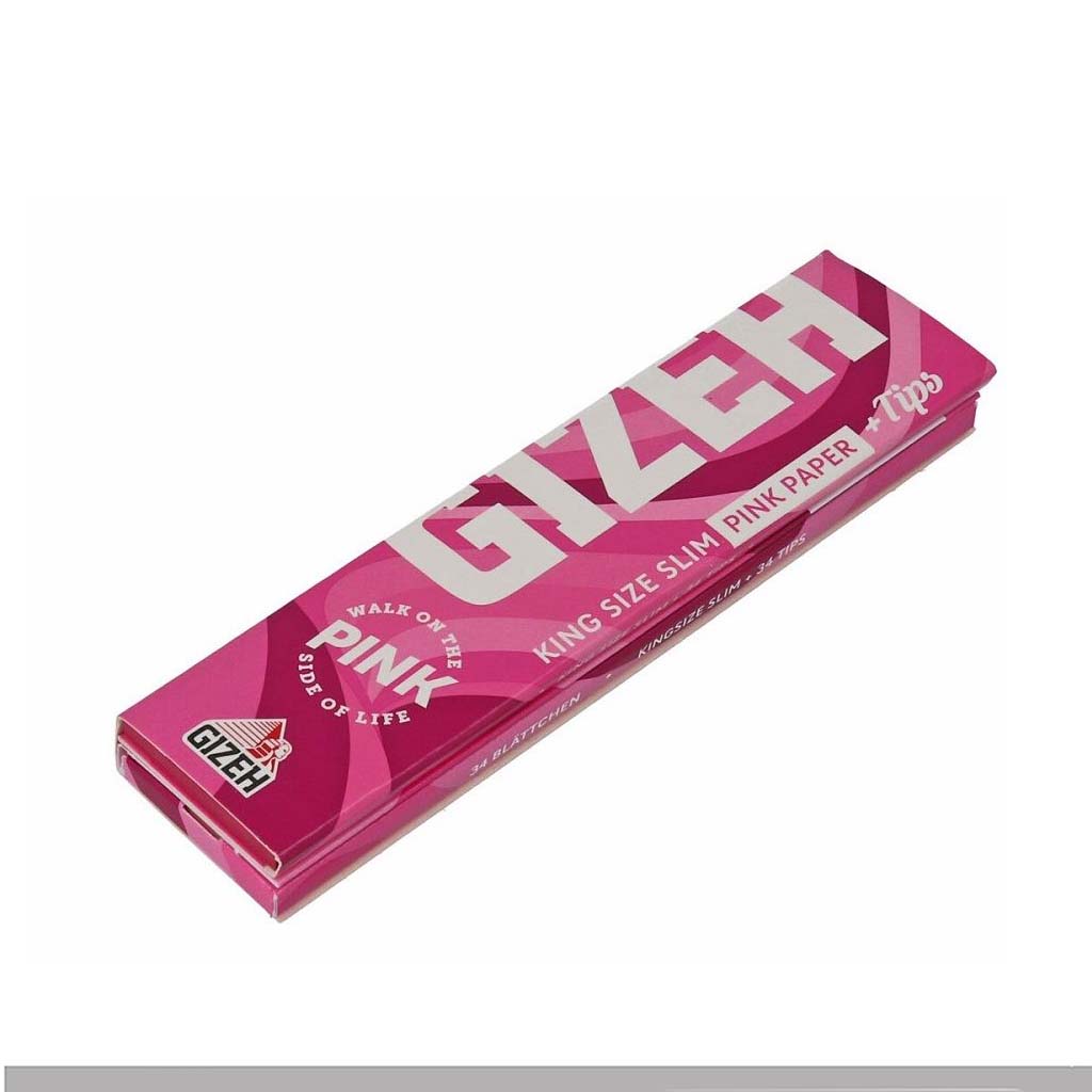 Gizeh Pink Extra Fine King Size Slim con tips 34 libretti