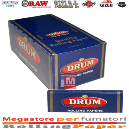 Drum Blau Regular Zigarettenpapier Box 50 Heftchen