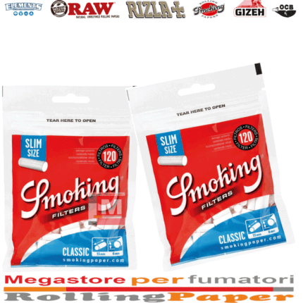 Smoking Klassisch Slim Eindrehfilter 6mm Packung 20 Beutel