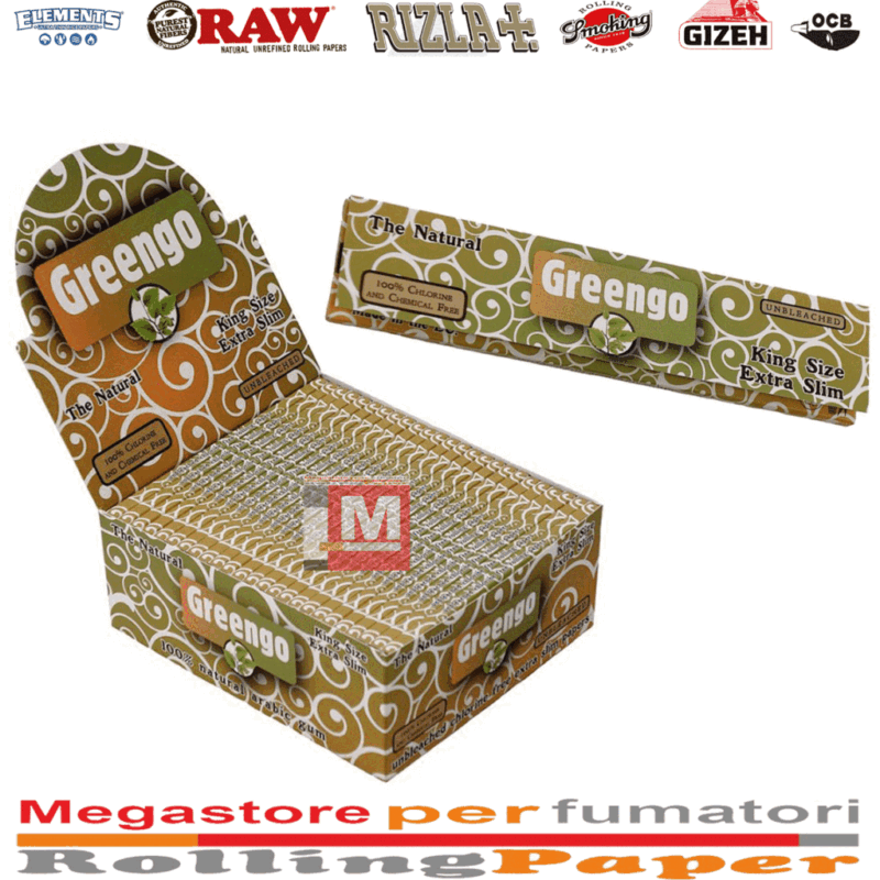 Greengo Bio-Hanf King Size Slim Longpapers Box 50 Heftchen