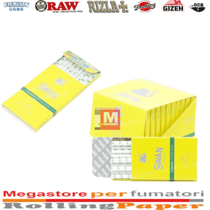 Swan Gelb Extra Slim Poppatips Filtersticks 5.7mm Pocket Packung 20 Boxen