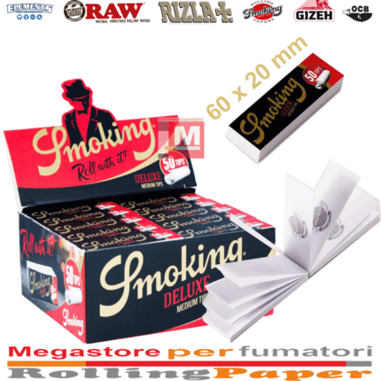 Smoking Deluxe Slim Filter Tips Medium Box 50 Blockheftchen