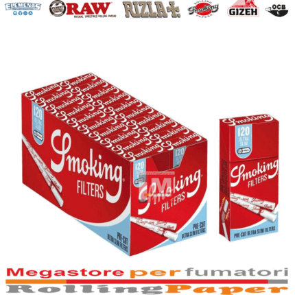 Smoking Rot Vorgeschnitten Ultra Slim Filtersticks 5.7mm Packung 20 Boxen