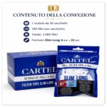Filtri Cartel Lungo Slim 6mm 22mm Size Long – 30 Bustine da 100 Filtrini (Totale 3000 Filtri Originali) , 2