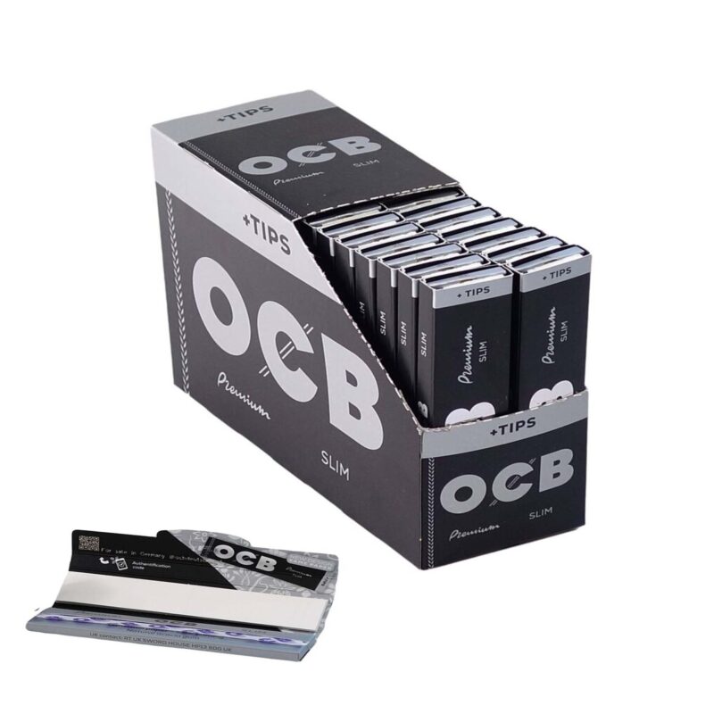OCB Schwarz Premium King Size Slim Longpapers mit Filter Tips Box 32 Heftchen
