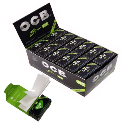 OCB Schwarz Premium Rolls Slim Endlospapier 4m mit Filter Tips Box 24 Rollen