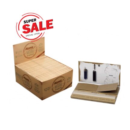 Atomic Natural Maxi Pack King Size Slim Longpapers mit Filter Tips Box 20 Heftchen
