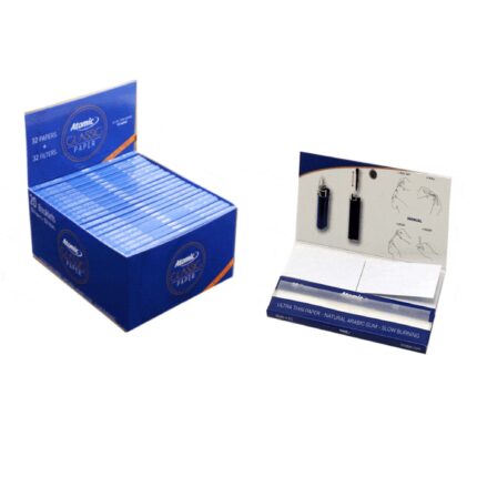 Atomic Classic Blau Maxi Pack King Size Slim Longpapers mit Filter Tips Box 20 Heftchen