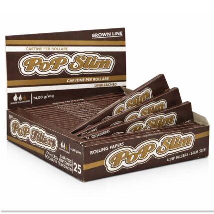 POP Braun Ungebleicht King Size Slim Longpapers Box 25 Heftchen