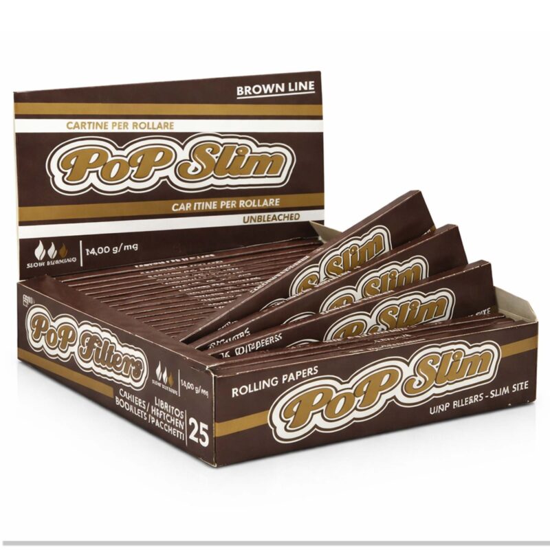 POP Braun Ungebleicht King Size Slim Longpapers Box 25 Heftchen