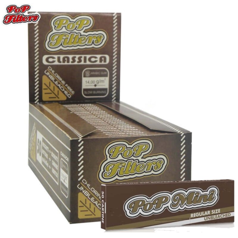Cartine POP Filters Classica Brown Corte Non Sbiancate 50 Libretti
