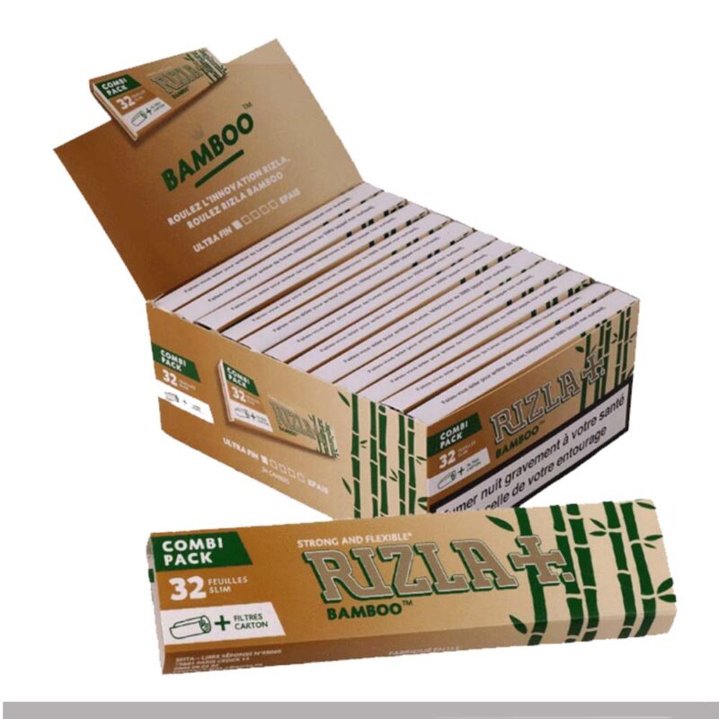 Rizla Bamboo King Size Slim Longpapers mit Filter Tips Box 24 Heftchen