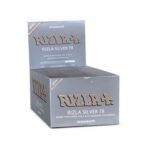 Rizla Argent 1 1/4 Medium Feuilles à rouler Silver boîte présentoir de 50 carnets