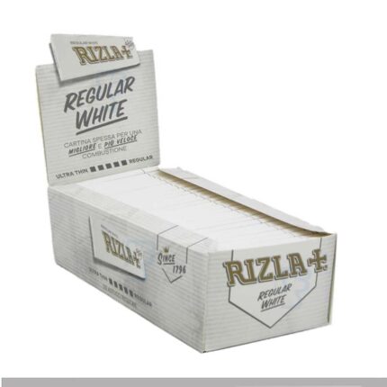 Rizla Blanc Courtes Feuilles à rouler White boîte présentoir de 50 carnets blanc