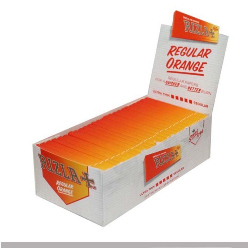 Rizla Orange Courtes Feuilles à rouler boîte présentoir de 50 carnets
