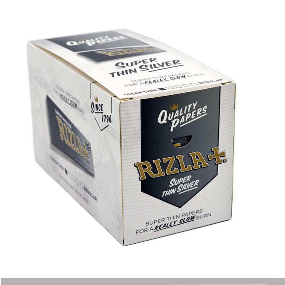 Rizla Argent Courtes Feuilles à rouler Silver boîte présentoir de 100 carnets