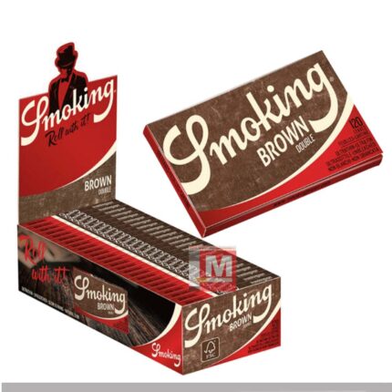 Smoking Brun Virgin Courtes Feuilles à rouler Double boîte présentoir de 25 carnets unbleached