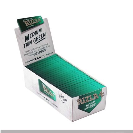 Rizla Vert Courtes Feuilles à rouler Green boîte présentoir de 50 carnets à coins coupés